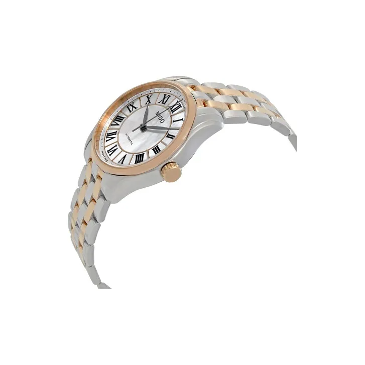 MIDO Brunner Series Automatic Mechanical Movement Women's Watch 33mm White Dial PVD Coated Watch Case-1