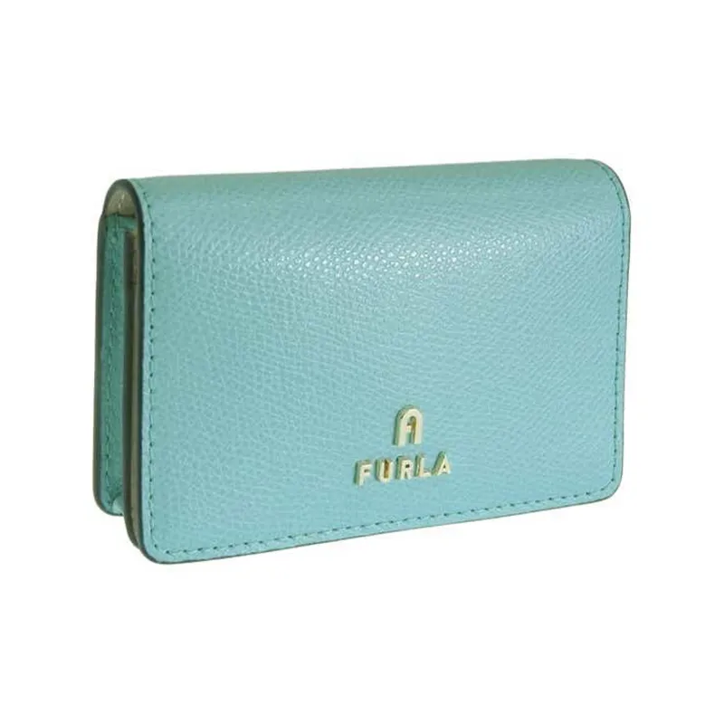 Furla Leather Card Holder Women's Turquoise-1