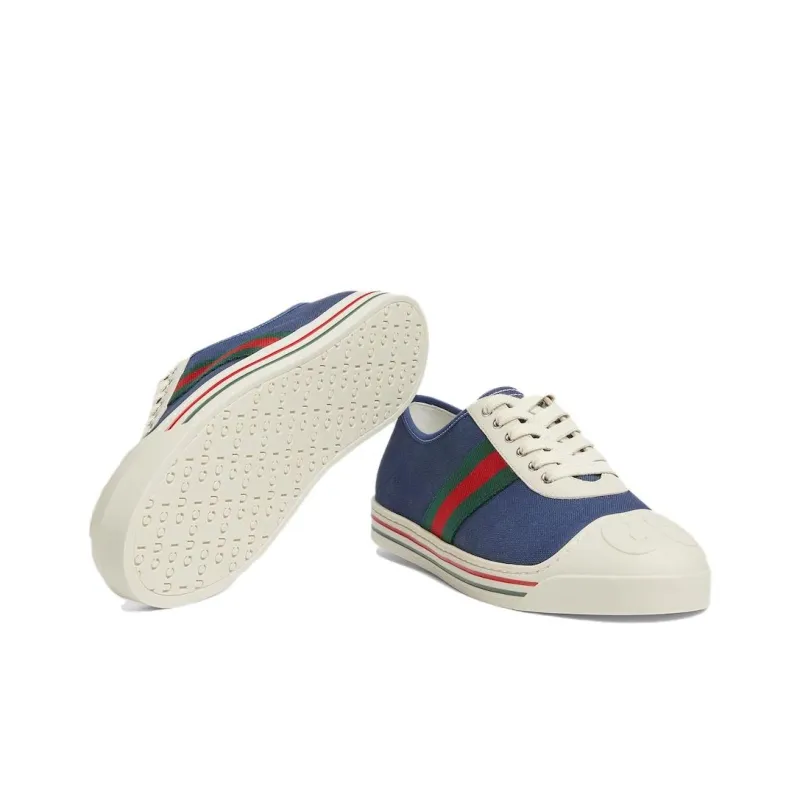 GUCCI Low Top Skateboard Shoes Women's Blue-4