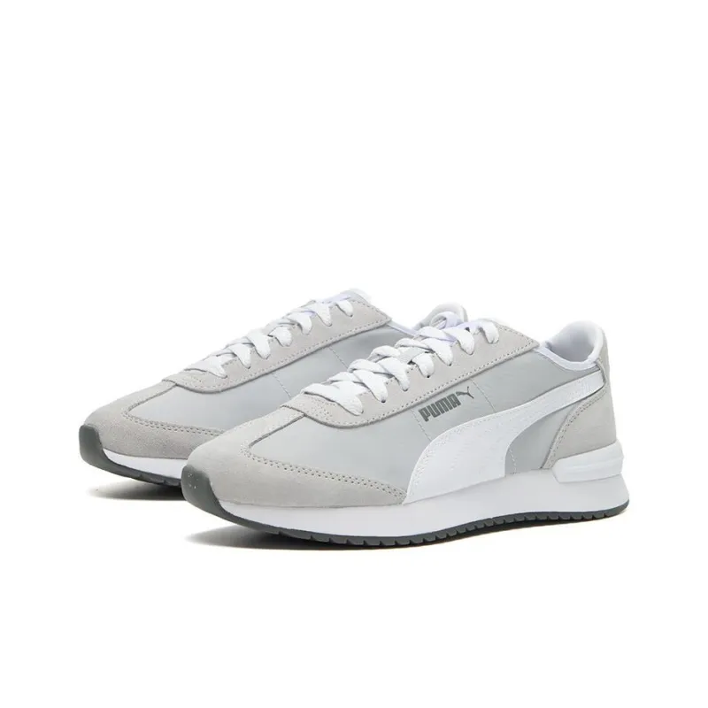 PUMA R78 Cushioning Wear Resistant Low Top Casual Shoes Unisex Silver White-2