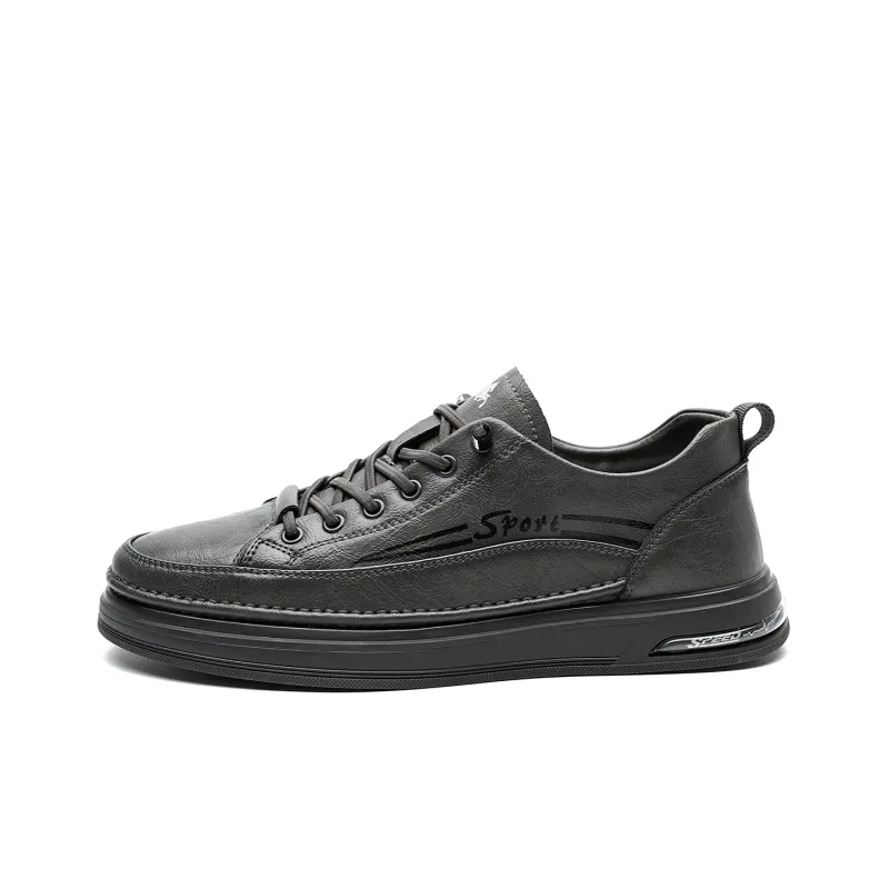 PLO CART Men's Casual Shoes Men Mid Top Black/Ecru/Gray-0