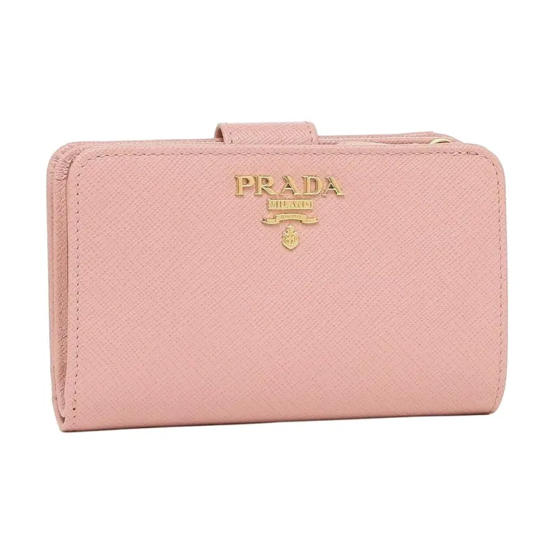 PRADA Leather Wallet Women's Pink-1