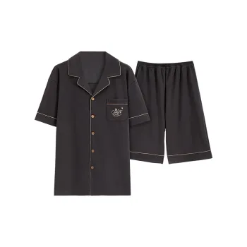 The Story Of The Flower Season Pajama Set Men's Dark Gray