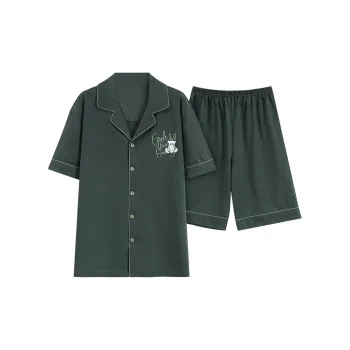 The Story Of The Flower Season Pajama Set Men's Peacock Green