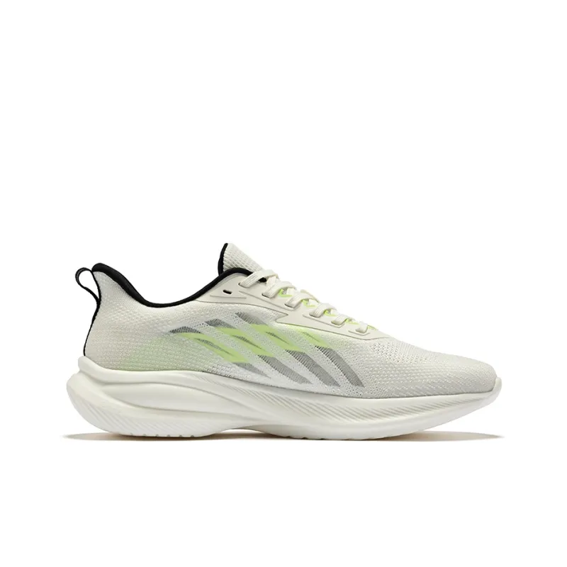 Erke Cushioning Lightweight Low Top Running Shoes Men's White Green Black-1
