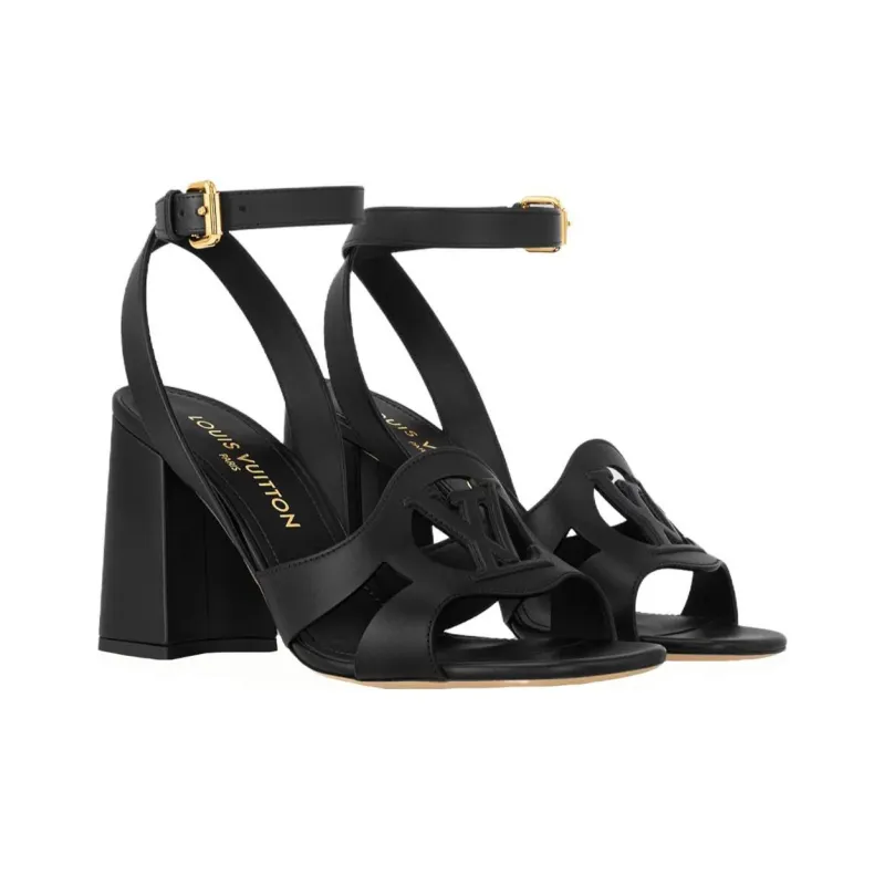 LOUIS VUITTON Isola Strap Sandals 8.5cm Women's Black-2