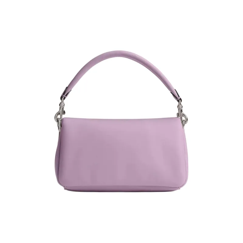 COACH Pillow Nappa Leather Portable Crossbody Bag Shoulder Bag Small Size Women's Silver & Light Purple-2