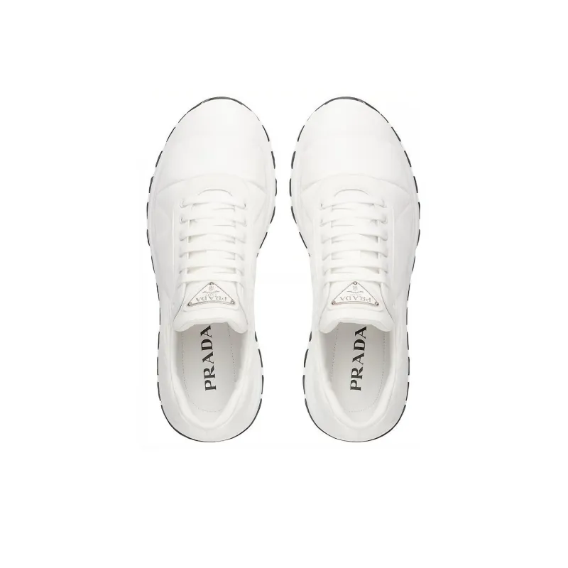 PRADA Quilted Nylon Sneakers White-3
