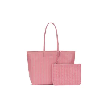 LACOSTE Coated Canvas Tote Bag Shopping Bag Shoulder Bag Handbag Medium Size Women's Pink