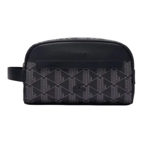 LACOSTE PVC Makeup Bag Men's Black