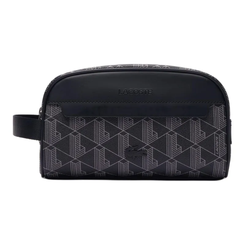 LACOSTE PVC Polyvinyl Chloride Makeup Bag Men's Black-0