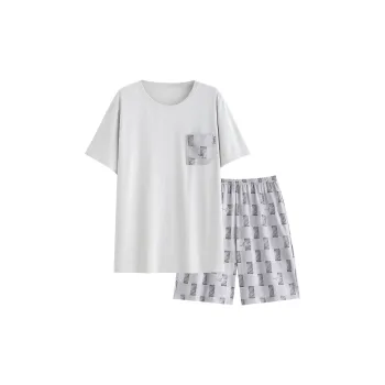 Follow The United States Pajama Set Men's Light Gray