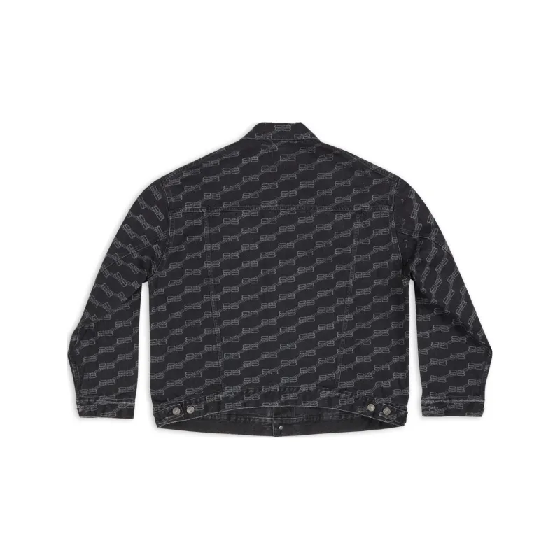 Balenciaga Denim Jacket Loose Fit Unisex Black-1