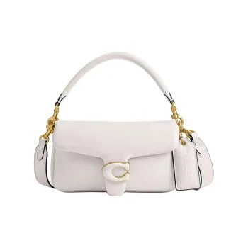 COACH Pillow Nappa Leather Crossbody One Shoulder Handbags Small Size Women's Brass & Chalk White