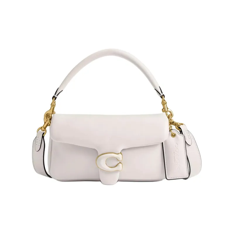 COACH Pillow Nappa Leather Crossbody One Shoulder Handbag Trumpets Women's Brass & Chalk White-0