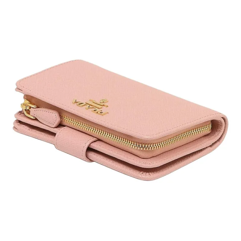 PRADA Leather Wallet Women's Pink-3