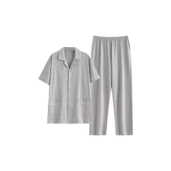 Follow The United States Pajama Set Men's Silver Frost Gray