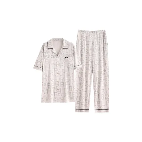 Follow The United States Pajama Set Men's Light Gray