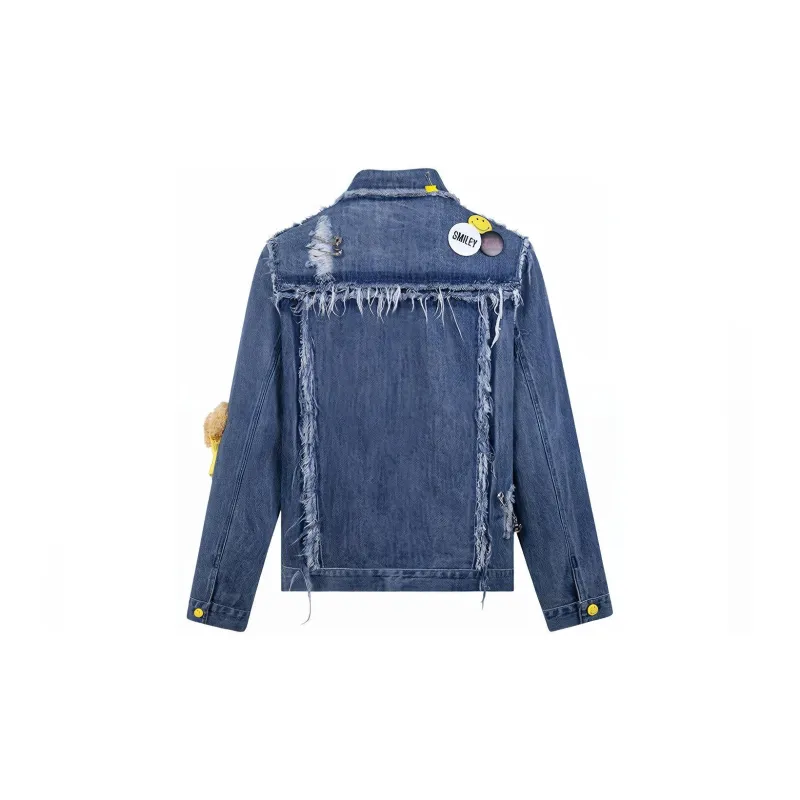 13 DEMARZO SMILEY Denim Jacket Unisex-1