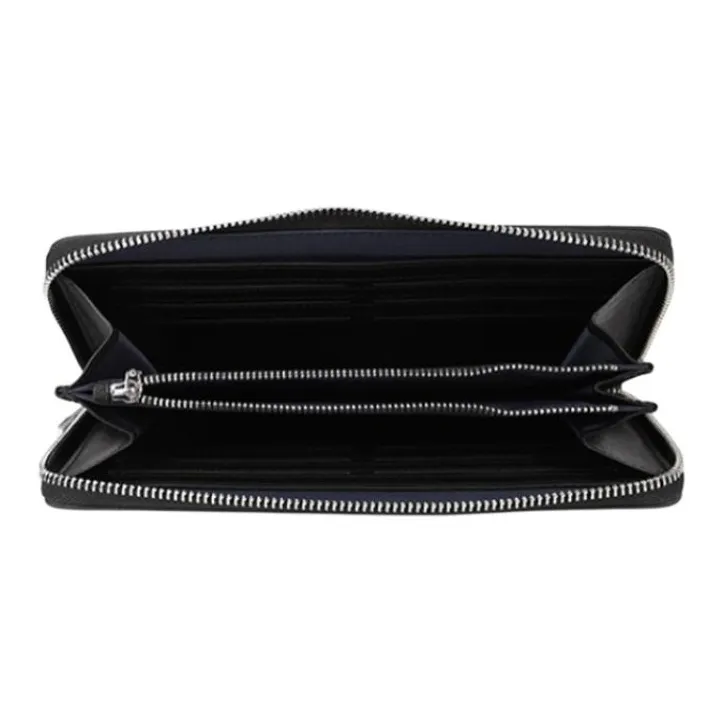 ELLE HOMME Cow Leather Wallet, Card Holder, Wallet Clutch Regular Men's Black-4
