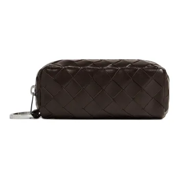 Bottega Veneta Cow Leather Clutch Trumpets Men's Chocolate Brown
