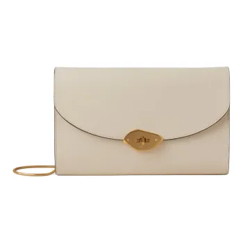 Mulberry Cow Leather One Shoulder Crossbody Clutches Women's Eggshell Yellow