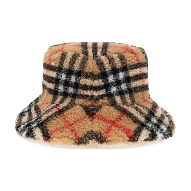Burberry Checked Fleece Bucket Hat-1