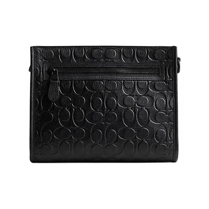 COACH Hitch Cow Leather Shoulder Bag, Crossbody Bag Medium Size Men's Black-2