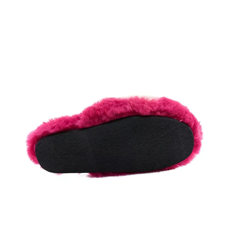GCDS Logo Print Faux-fur Slippers-4