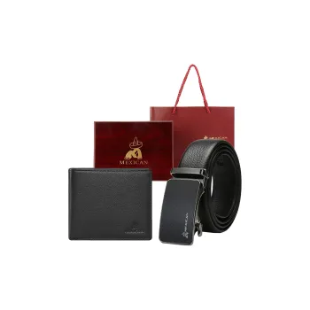 MEXICAN Cow Leather Gift Box Set Large Size Men's Red