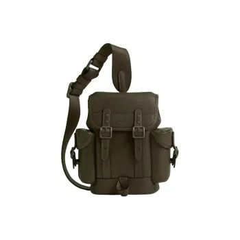 COACH Hitch Premium Calfskin Crossbody Bag Mini Men's Army Green