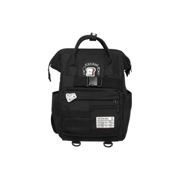 Travel Nylon Carry Backpack Regular Women's Black/White/Yellow