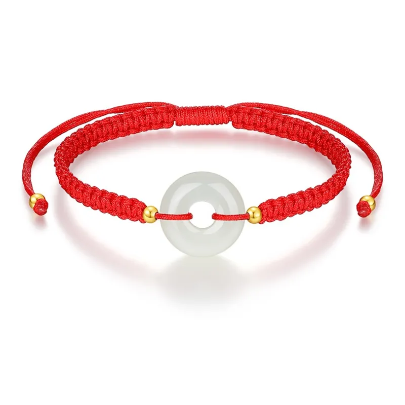 Olampe Hetian Jade Bracelets Unisex Pale Greenish White Jade-10