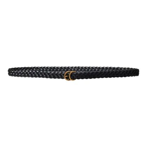 Polo Ralph Lauren Letter Logo Pin Buckle Leather Belts Women's Black Width 1.9CM