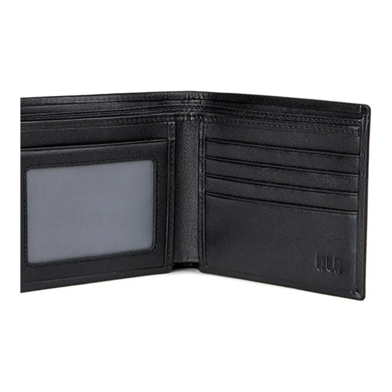 HLA Cow Leather Card Holder, Wallet Regular Men's Black-5