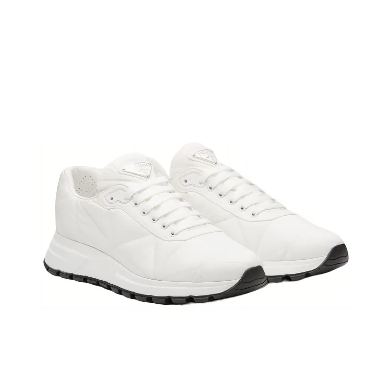 PRADA Quilted Nylon Sneakers White-2