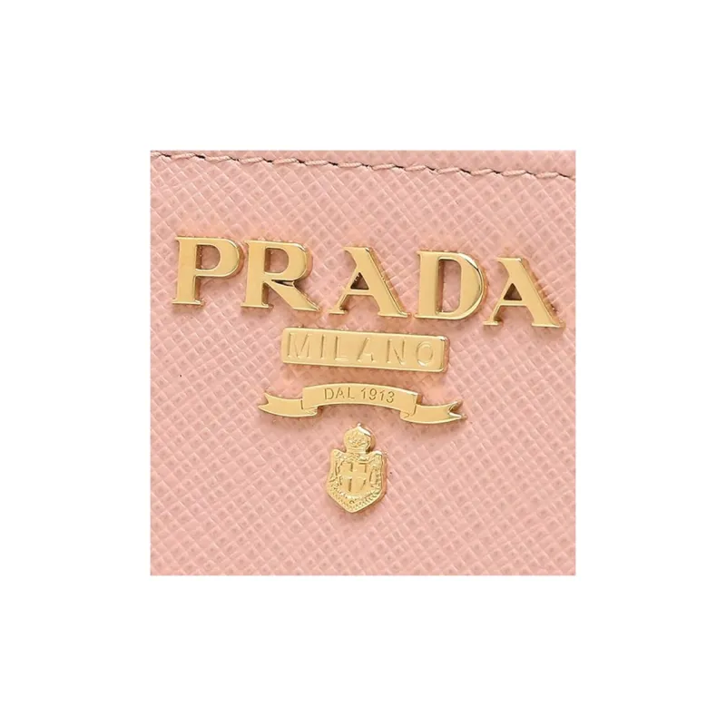 PRADA Leather Wallet Women's Pink-6
