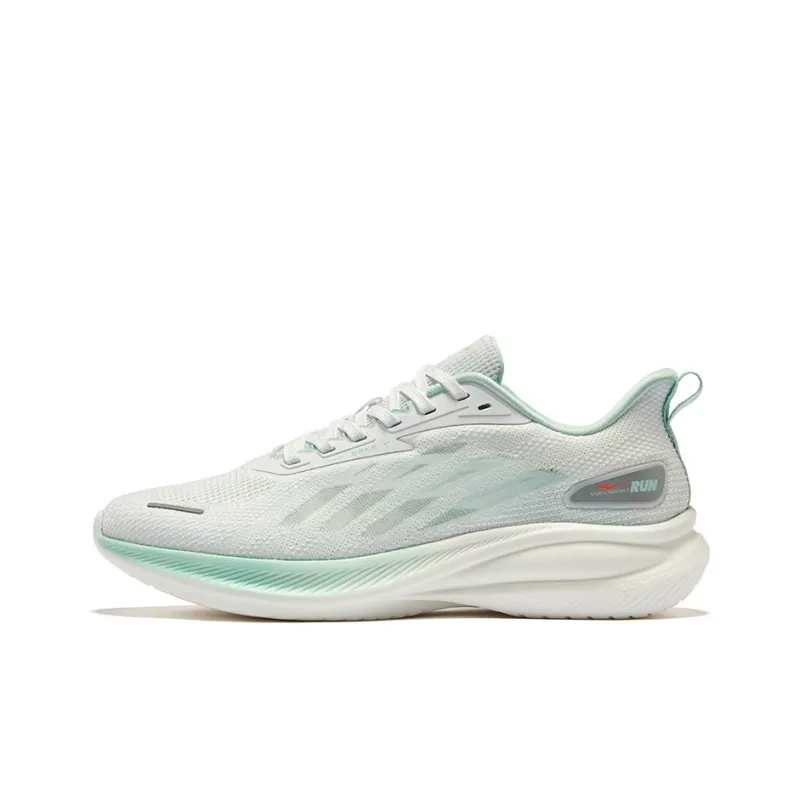 Erke Cushioning Lightweight Low Top Sprint Running Shoes Men's Erke White Bubble Green-0
