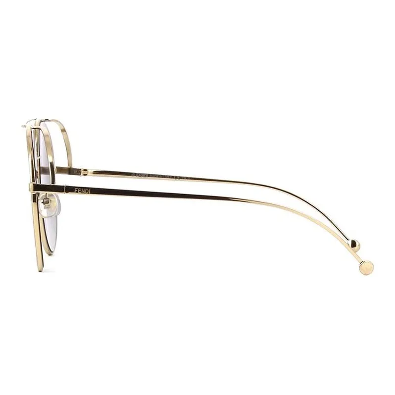 FENDI Titanium Alloy Aviator Sunglasses Unisex Gold-2