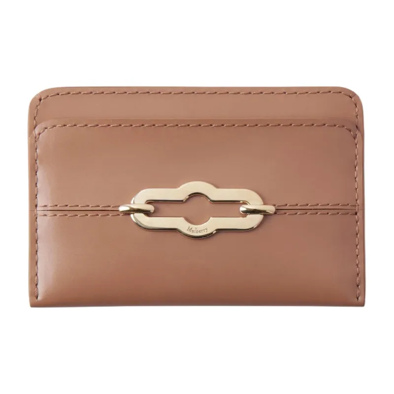 Mulberry Calfskin Credit Card Holder Card Case Women's Ferret Brown-0