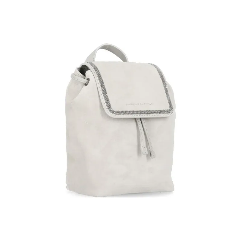 Brunello Cucinelli Suede Backpack Women's Gray-1