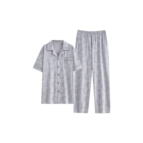Follow The United States Pajama Set Men's Light Gray