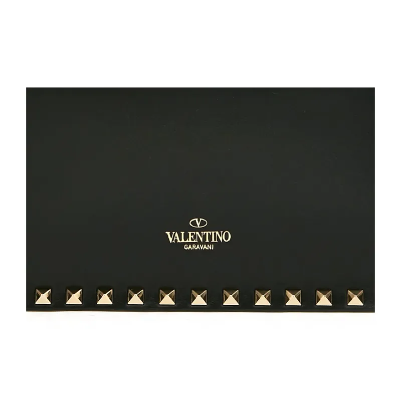 Valentino Leather Clutch Small Size Women's Black-7
