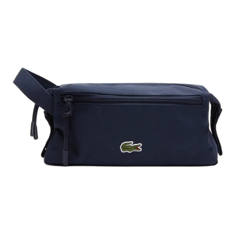 LACOSTE Recycled Polyester Toiletry Bag Unisex Blue-0