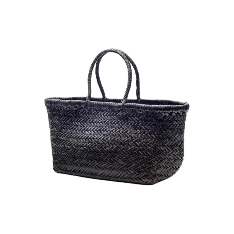 Dragon Diffusion Cow Leather Handbag Trumpets Women's Black-1