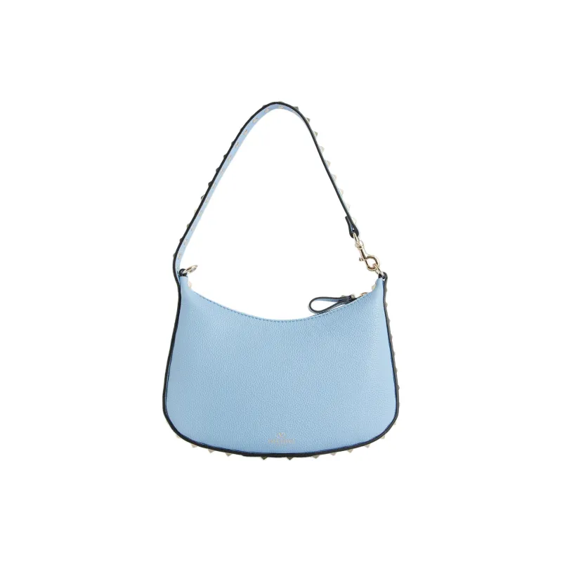 Valentino ROCKSTUD Calfskin Hobo Bag Handbag Shoulder Bag Women's Blue-2