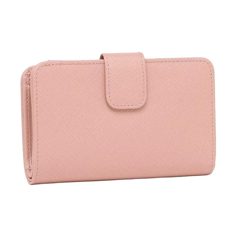 PRADA Leather Wallet Women's Pink-2