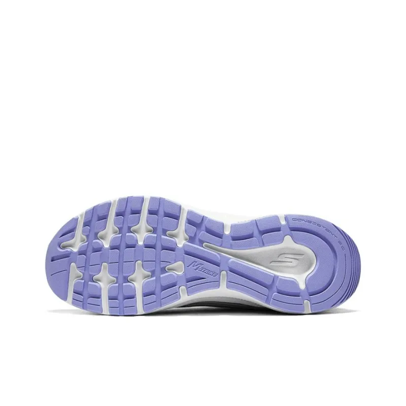 Skechers Anti Slip Wear Resistant Low Top Running Shoes Women's Gray Purple-5