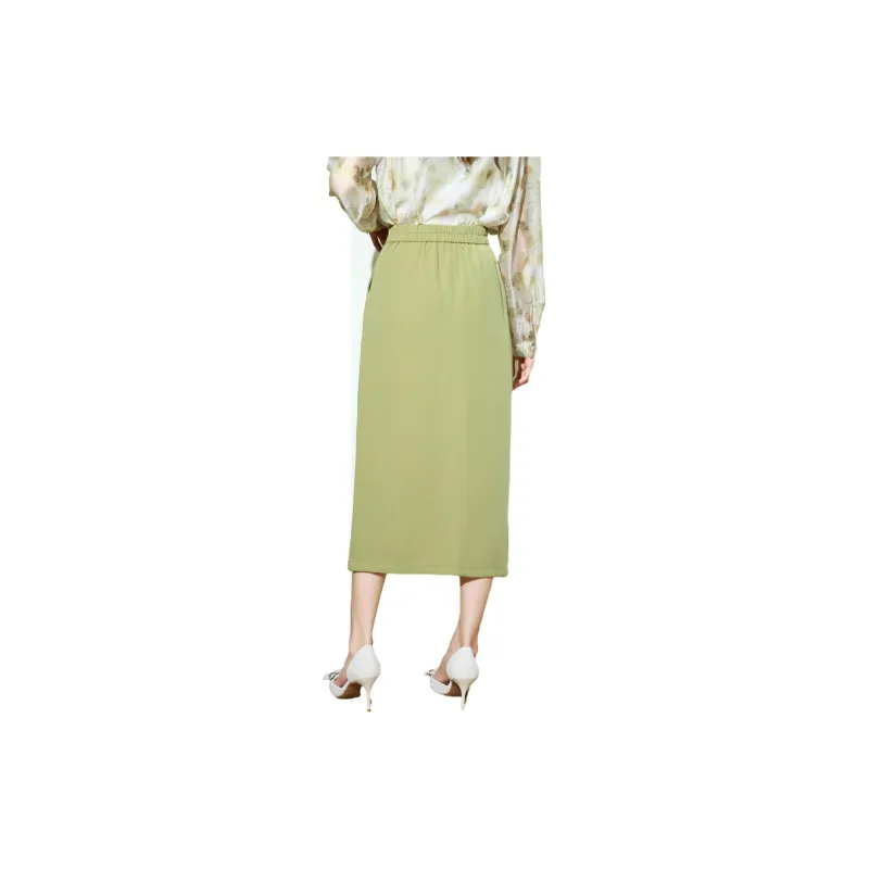 SMEN Casual Long Skirts Women's Green-1