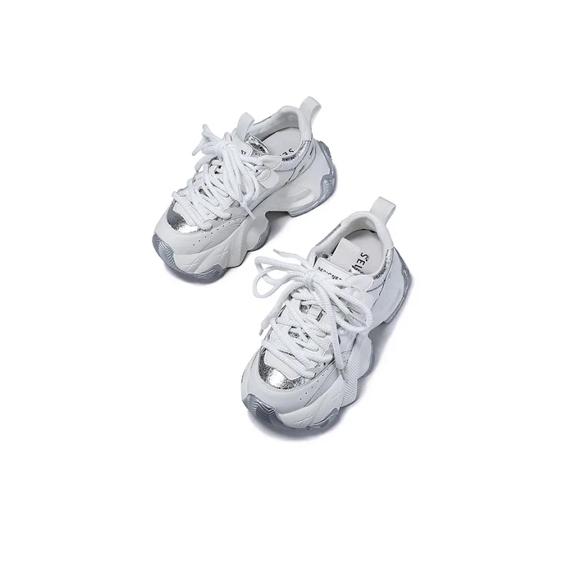 SELAIYA Low Top Chunky Sneakers Women's White-3